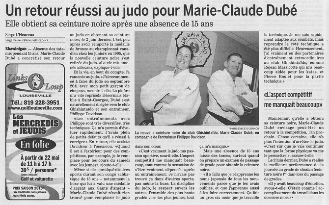 Article de journal sur MC Dube